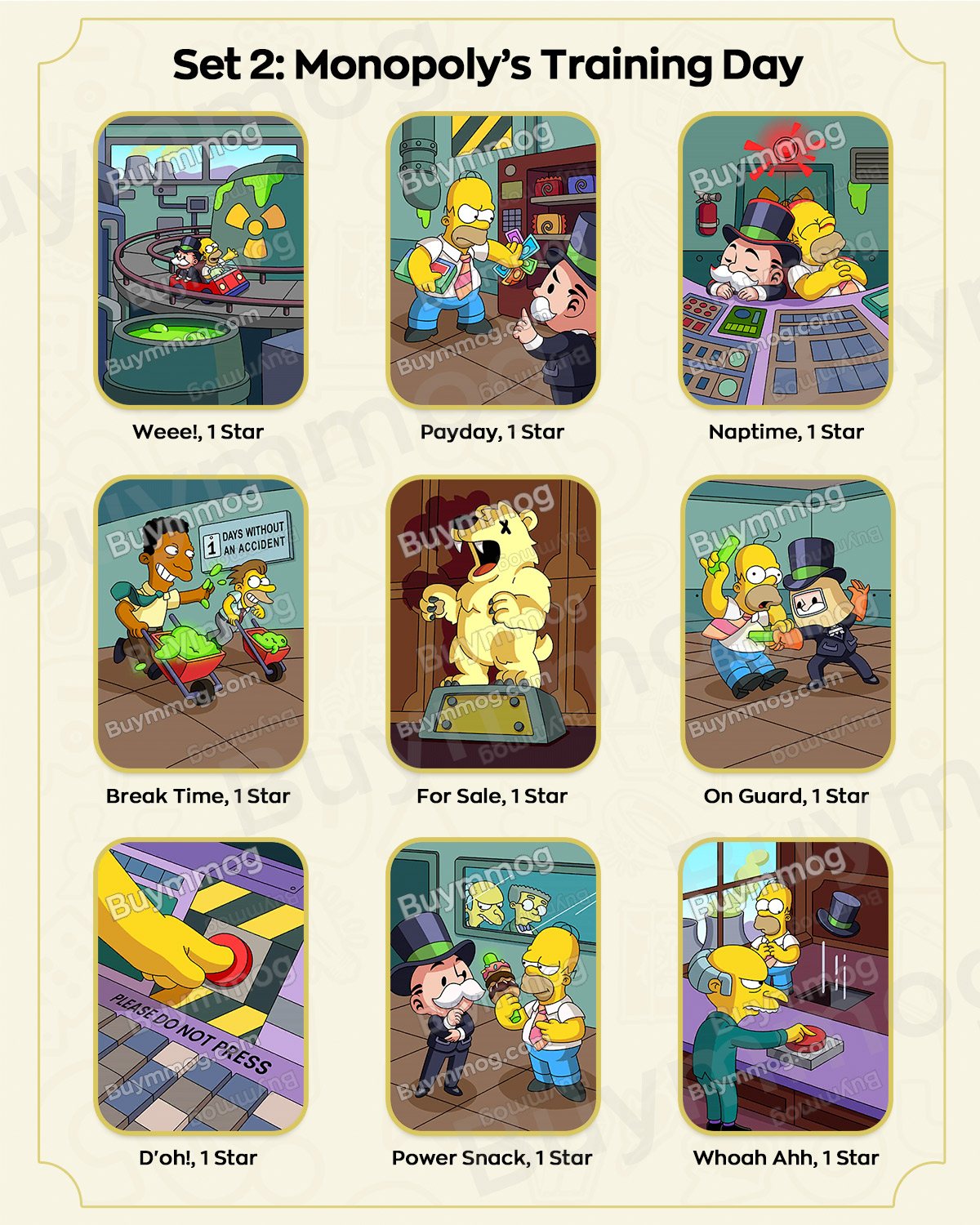 Monopoly GO The Simpsons Album Set 2 Stickers