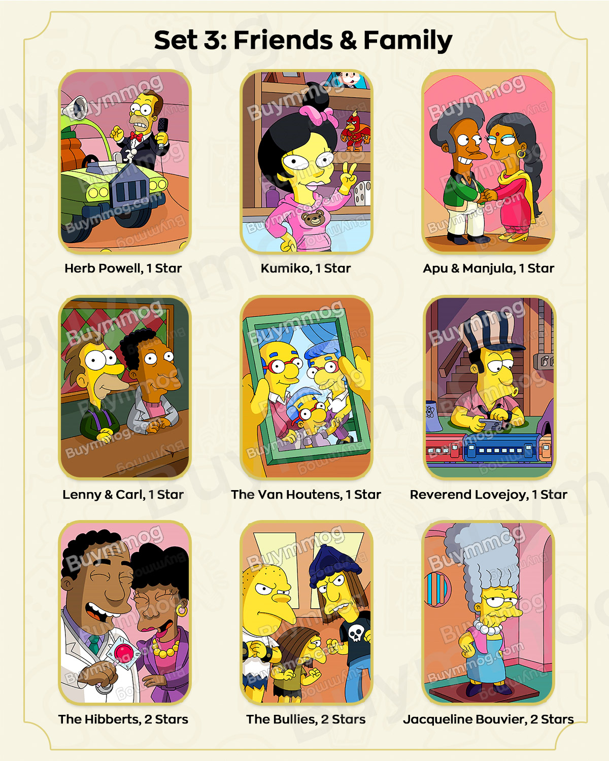 Monopoly GO The Simpsons Album Set 3 Stickers