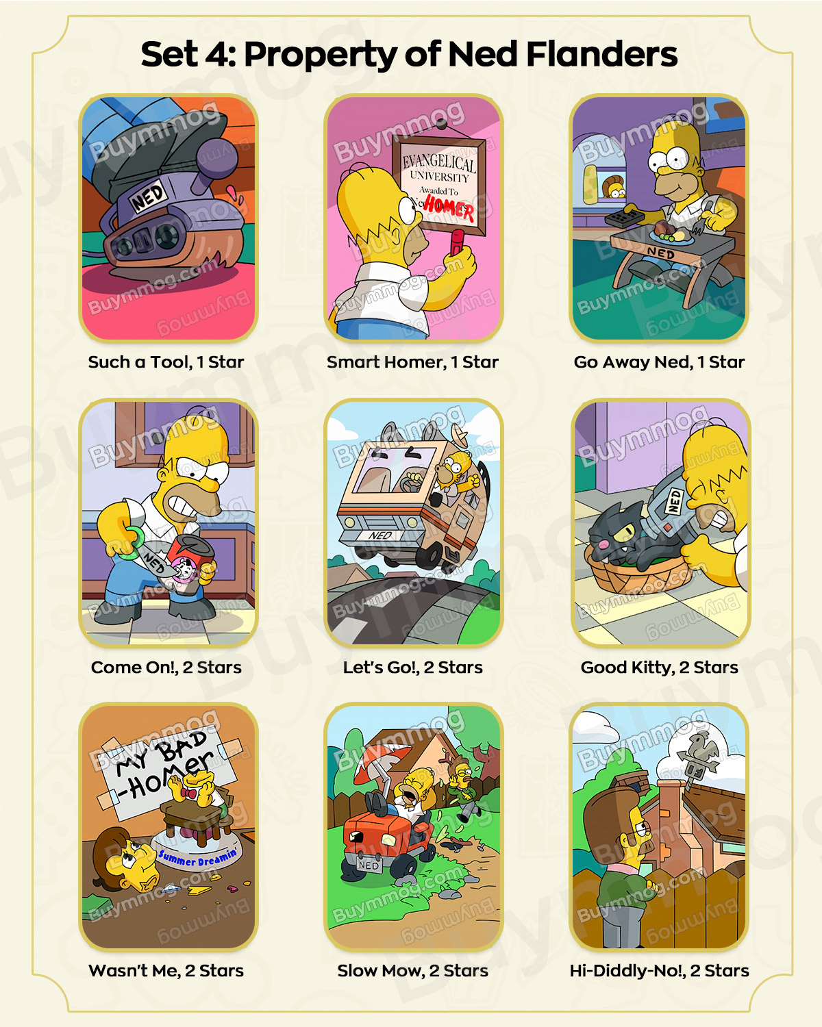 Monopoly GO The Simpsons Album Set 4 Stickers