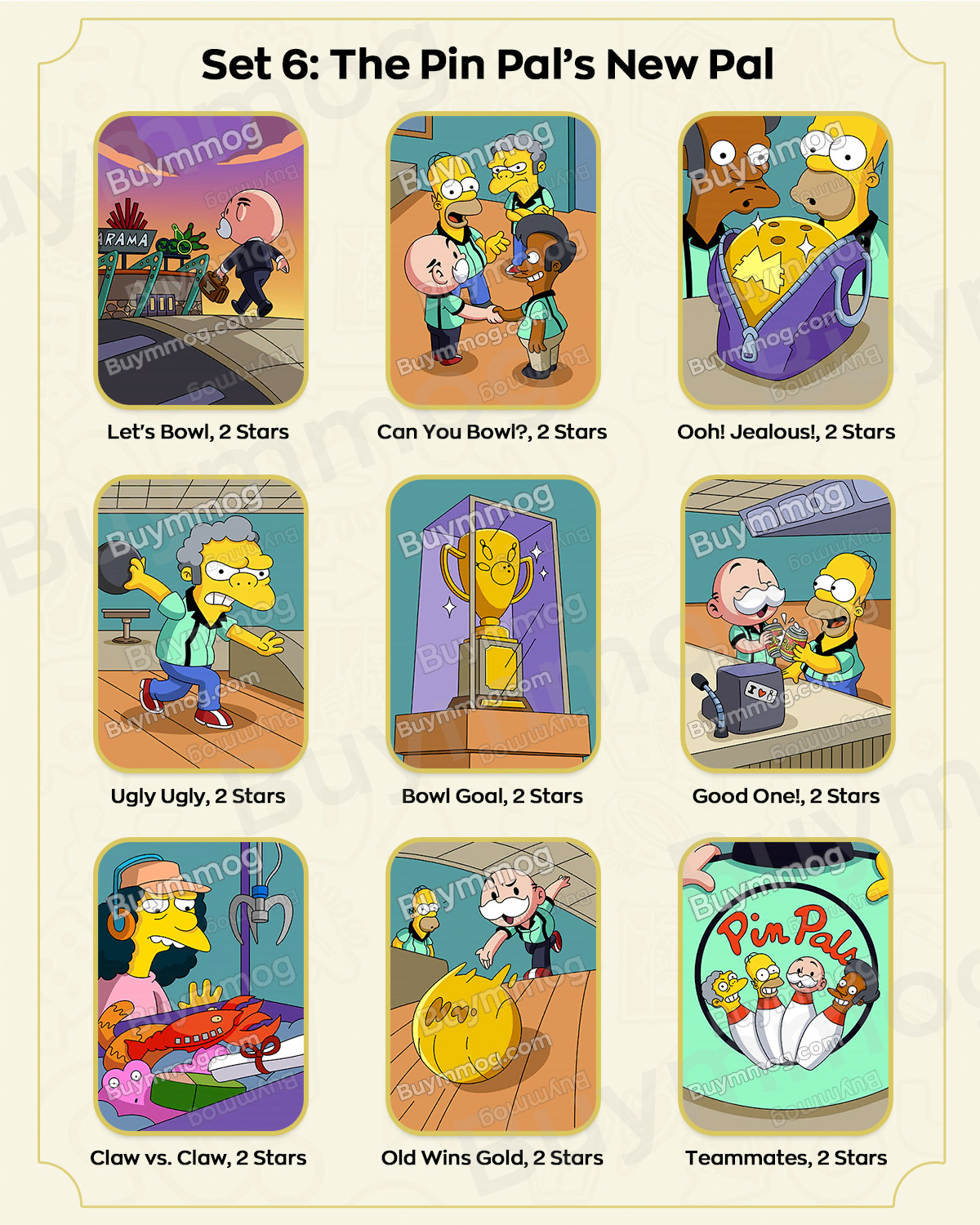 Monopoly GO The Simpsons Album Set 6 Stickers