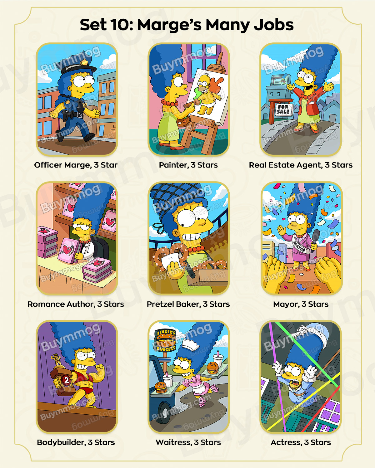 Monopoly GO The Simpsons Album Set 10 Stickers