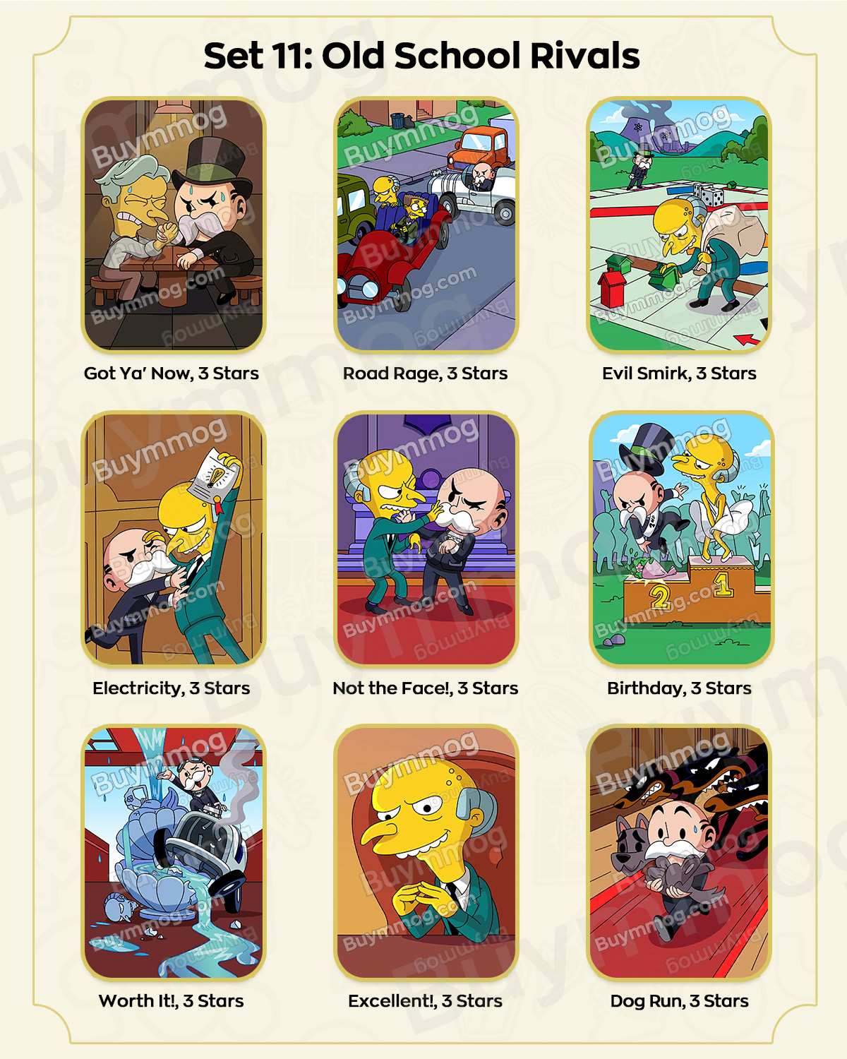 Monopoly GO The Simpsons Album Set 11 Stickers