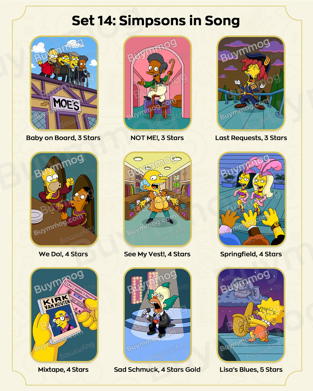 Monopoly GO The Simpsons Album Set 14 Stickers