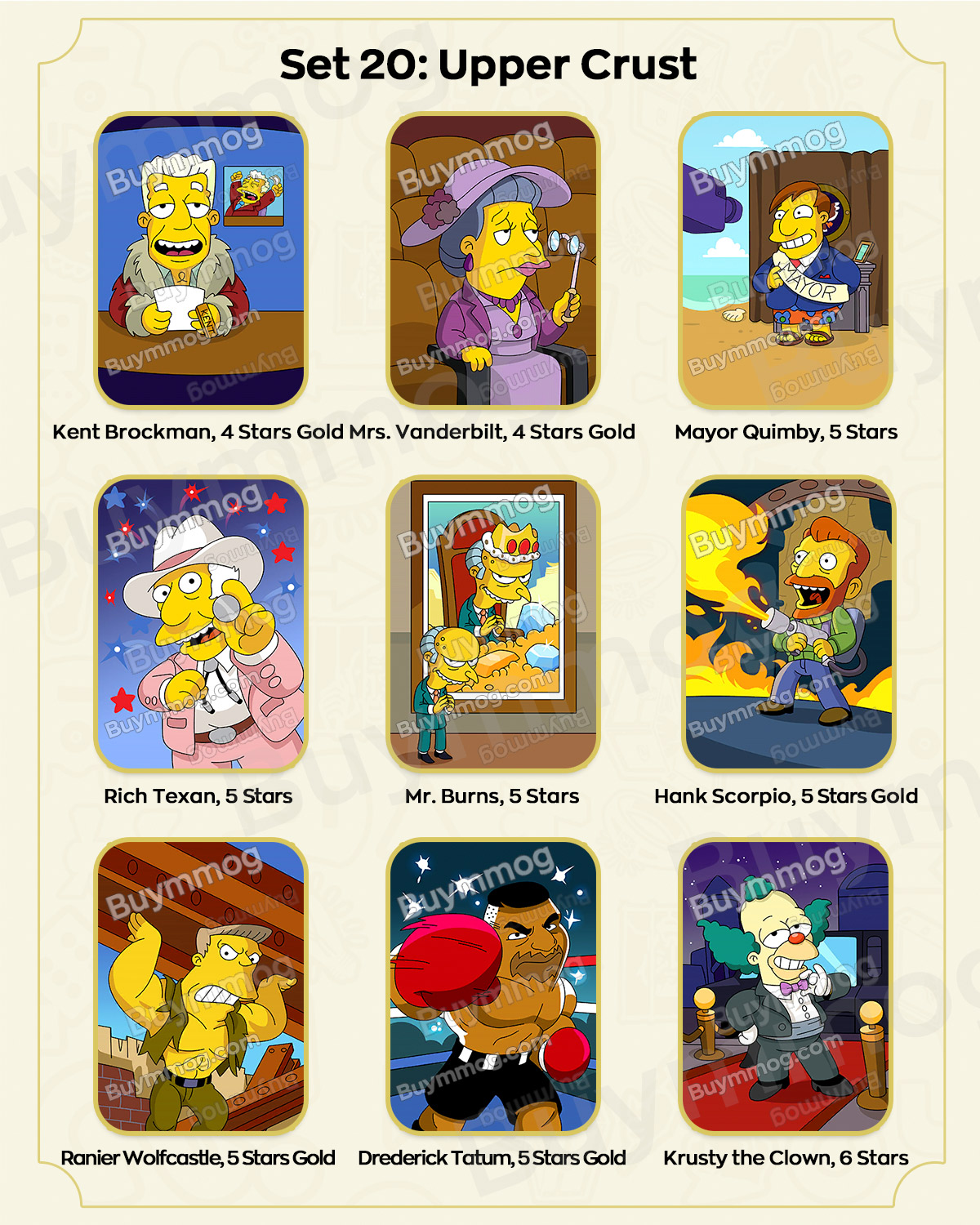 Monopoly GO The Simpsons Album Set 20 Stickers