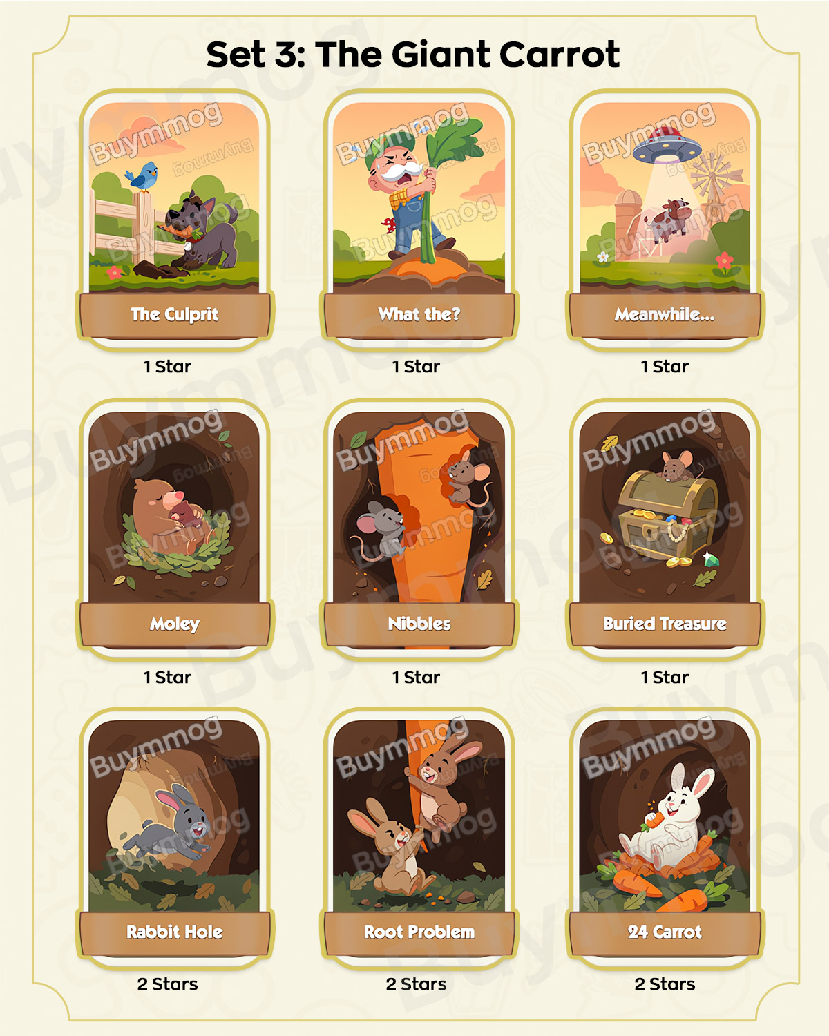 Monopoly GO Happy Harvest Set 3 The Giant Carrot stickers