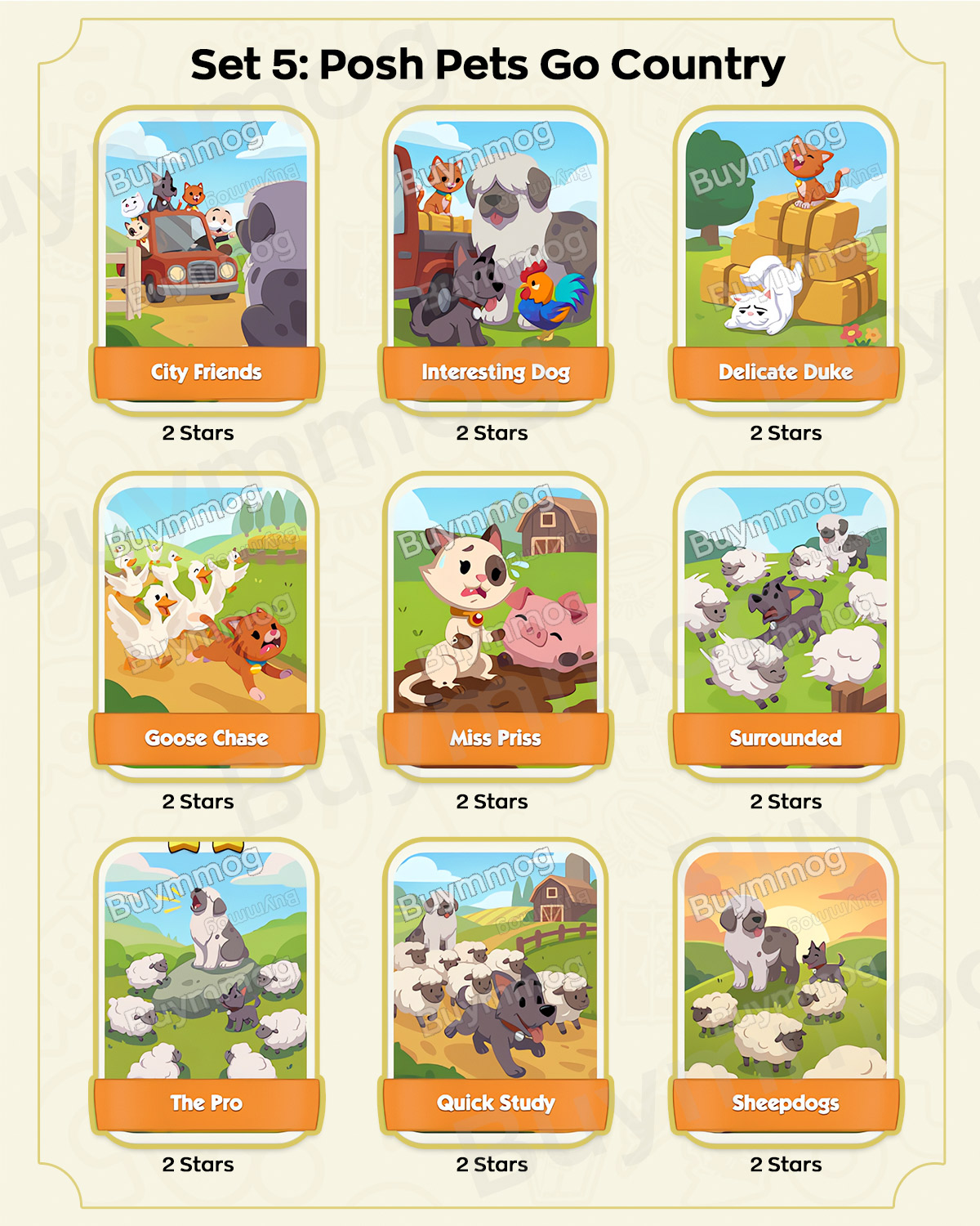 Monopoly GO Happy Harvest Set 6 Barnyard Business stickers