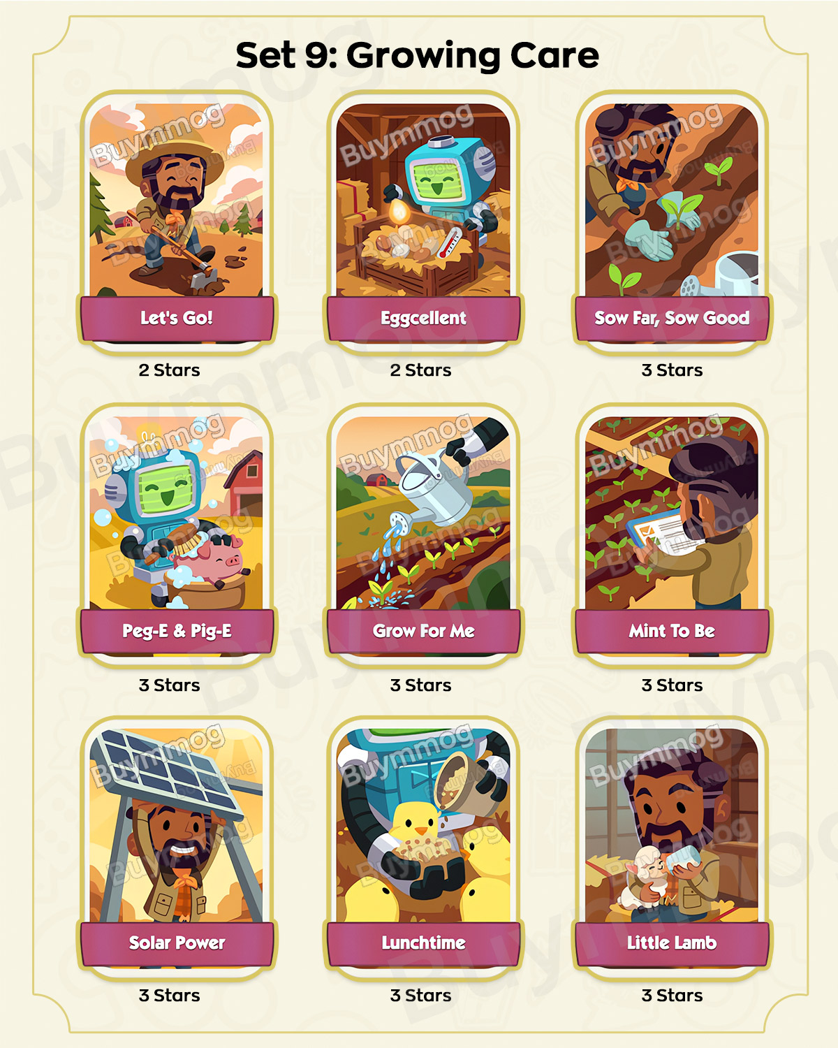 Monopoly GO Happy Harvest Set 9 Growing Care stickers