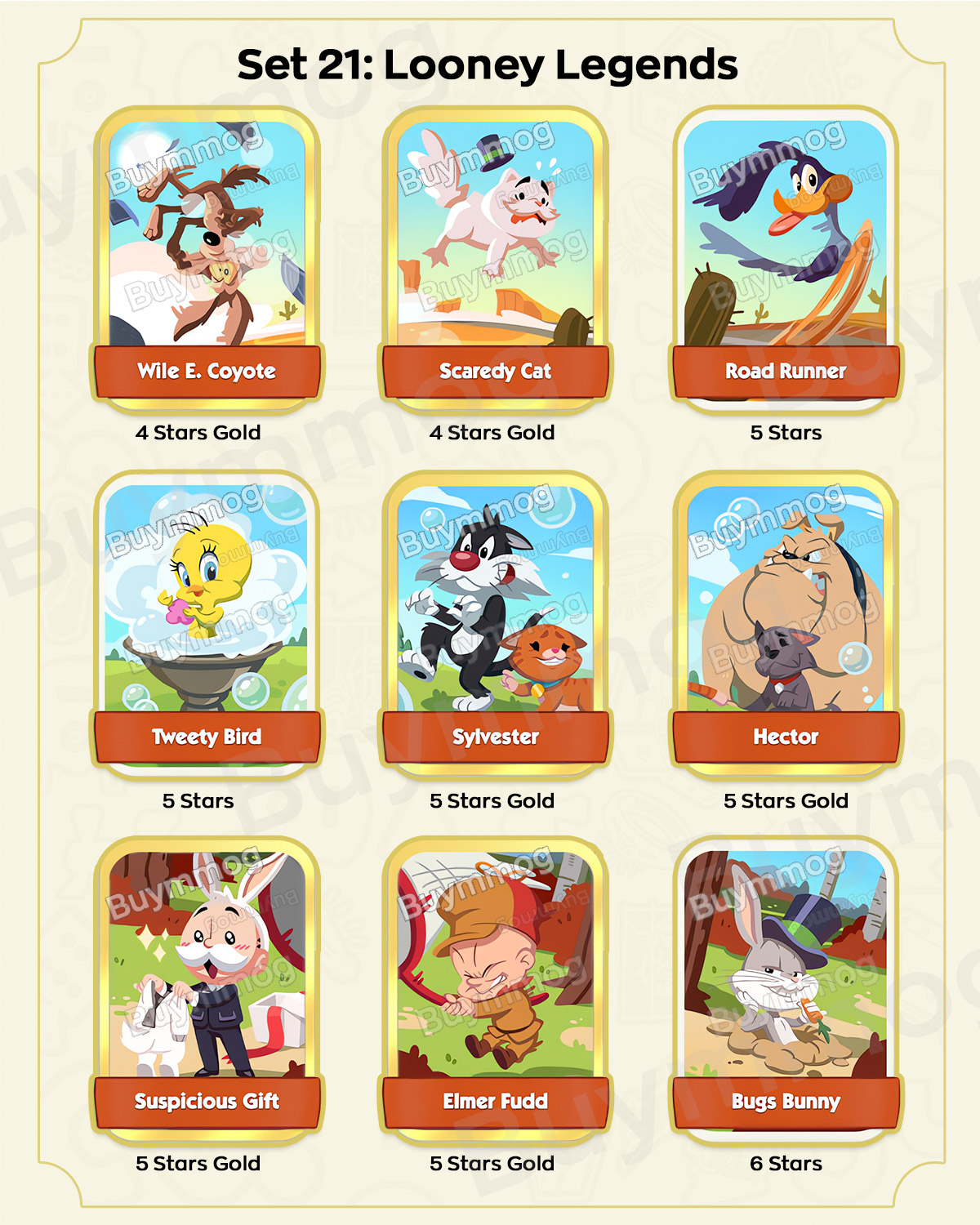 Monopoly GO Happy Harvest Set 21 Looney Legends stickers